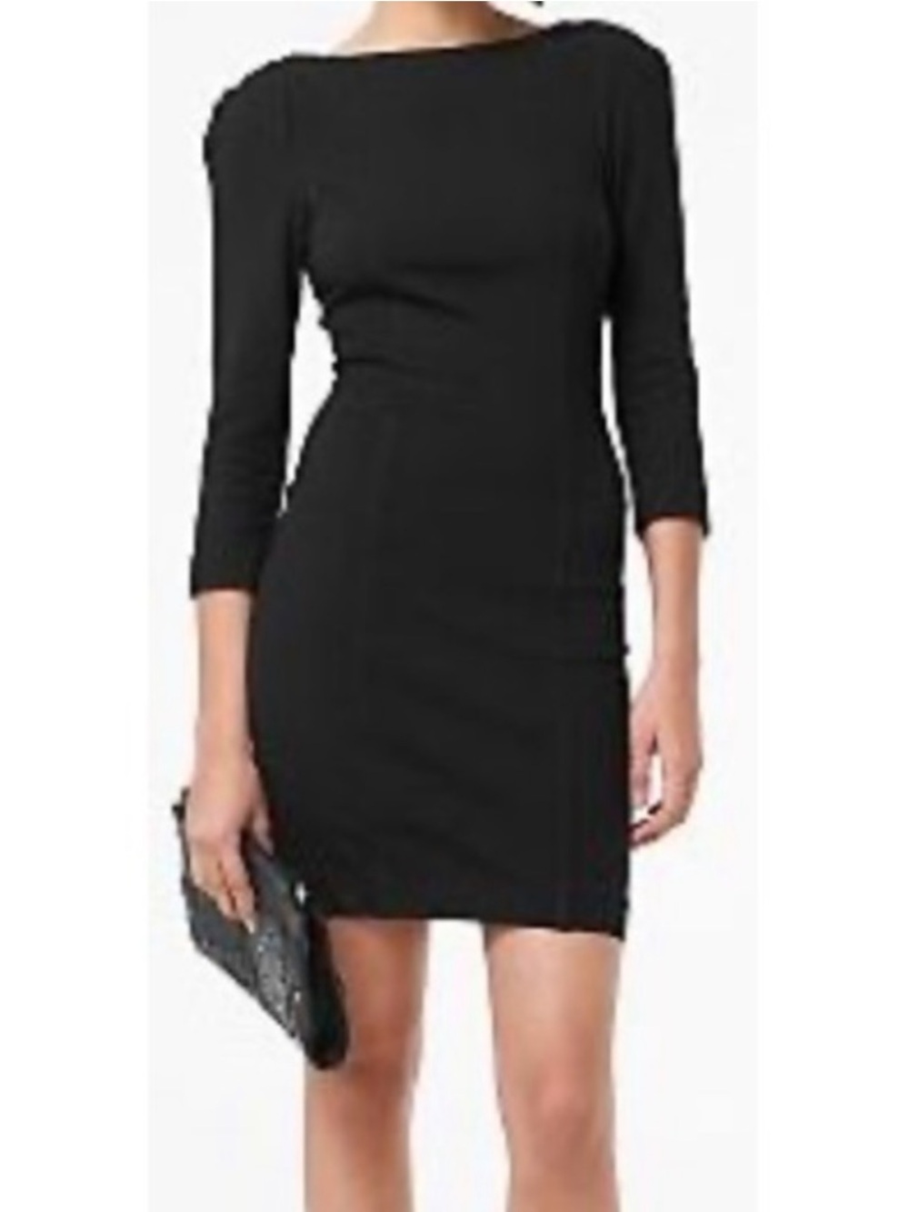 Diane Von Furstenberg Arita Black Long Sleeve Dress